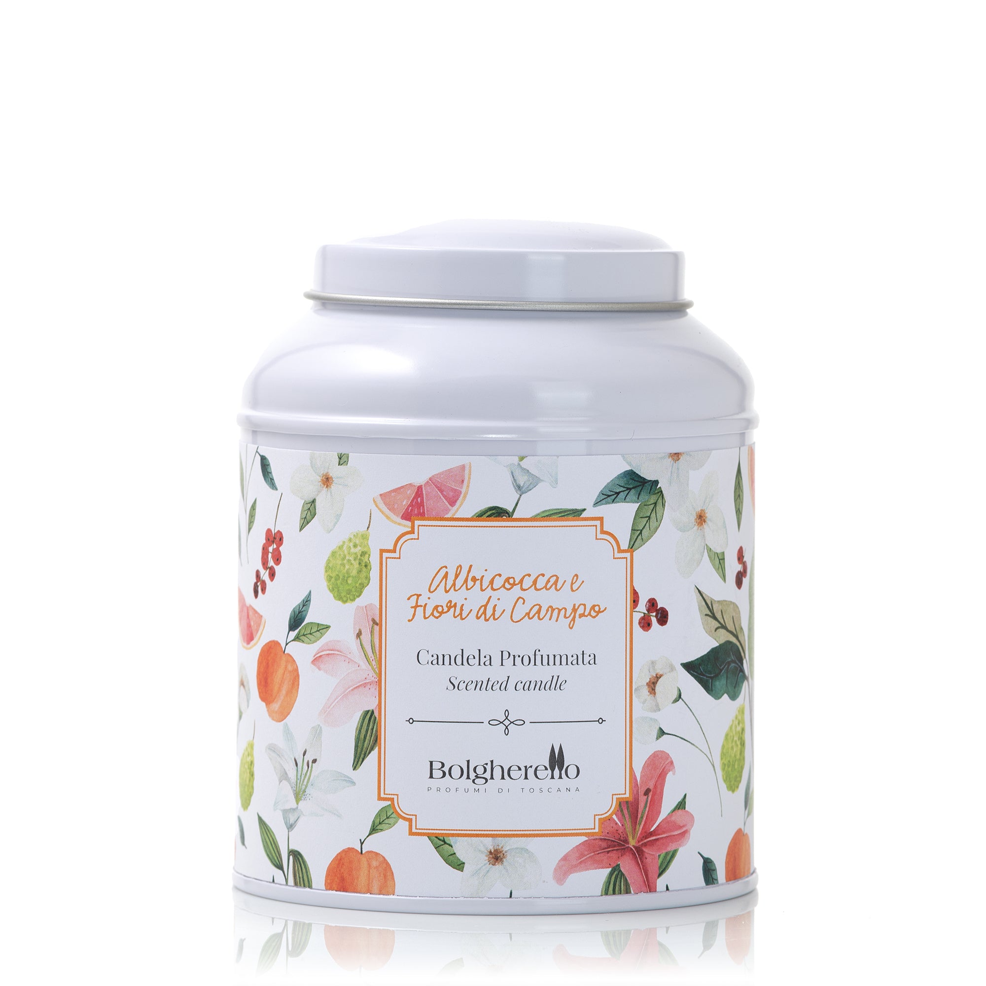 Apricot and field flowers scented candle