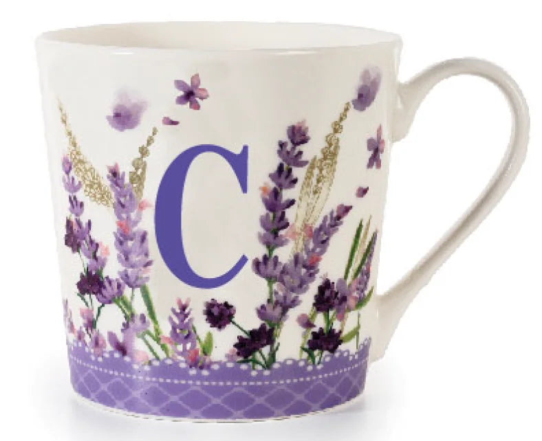 Tazza con candela profumata - Lettera C