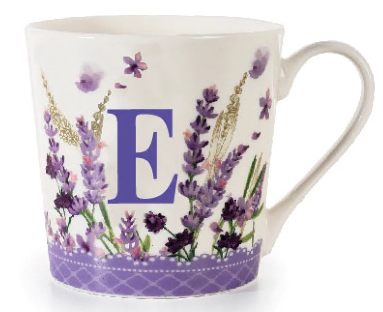 Tazza con candela profumata - Lettera E