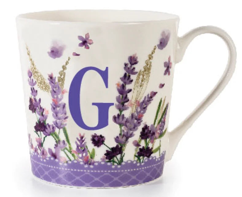 Tazza con candela profumata - Lettera G