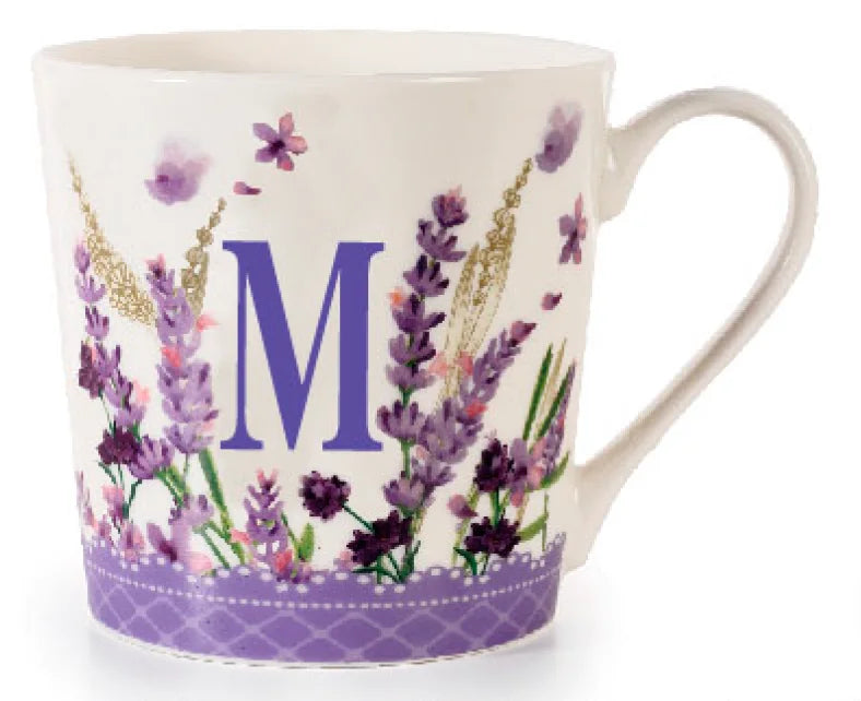 Tazza con candela profumata - Lettera M