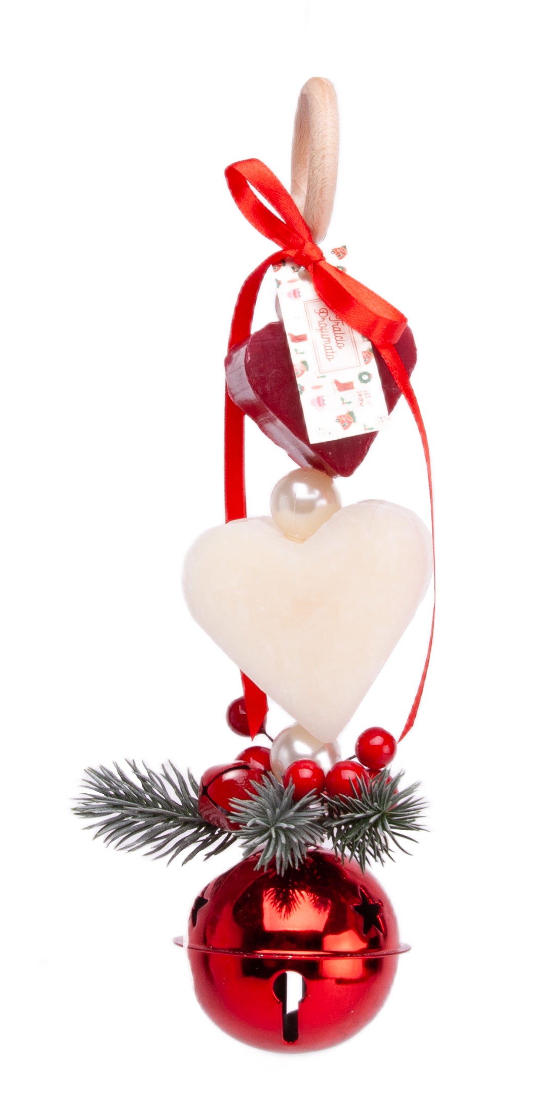 Tralcio natalizio con campanello rosso