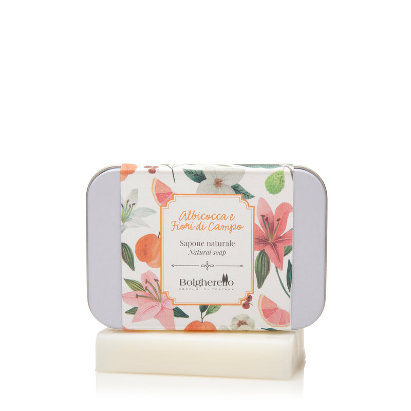 GIFT BOX WITH APRICOT AND FIELD FLOWERS NATURAL SOAP