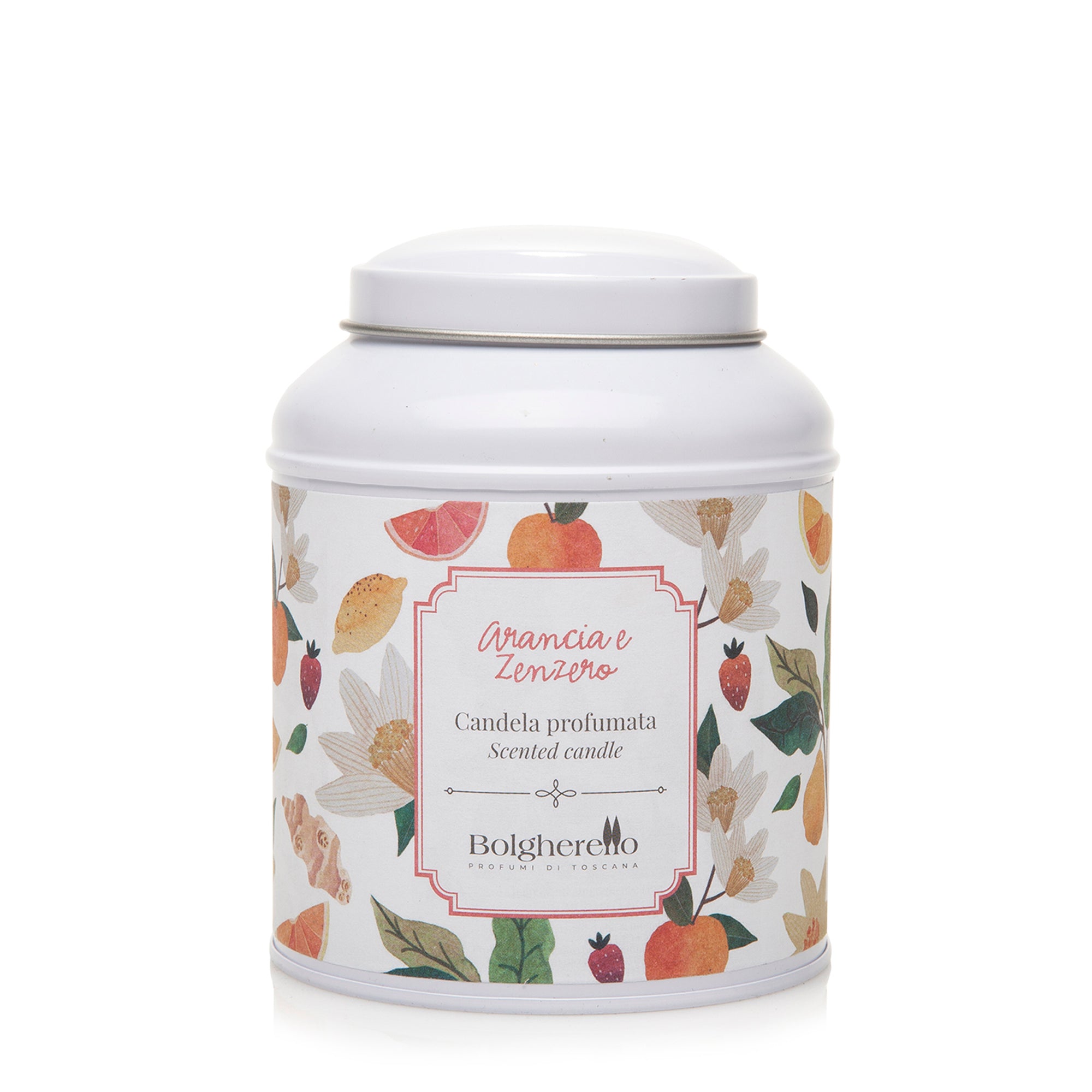 Orange and ginger scented candle