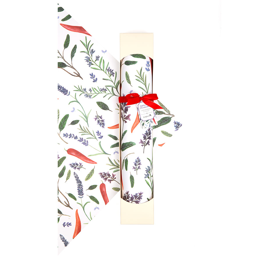 Chili pepper and aromatic herbs scented paper