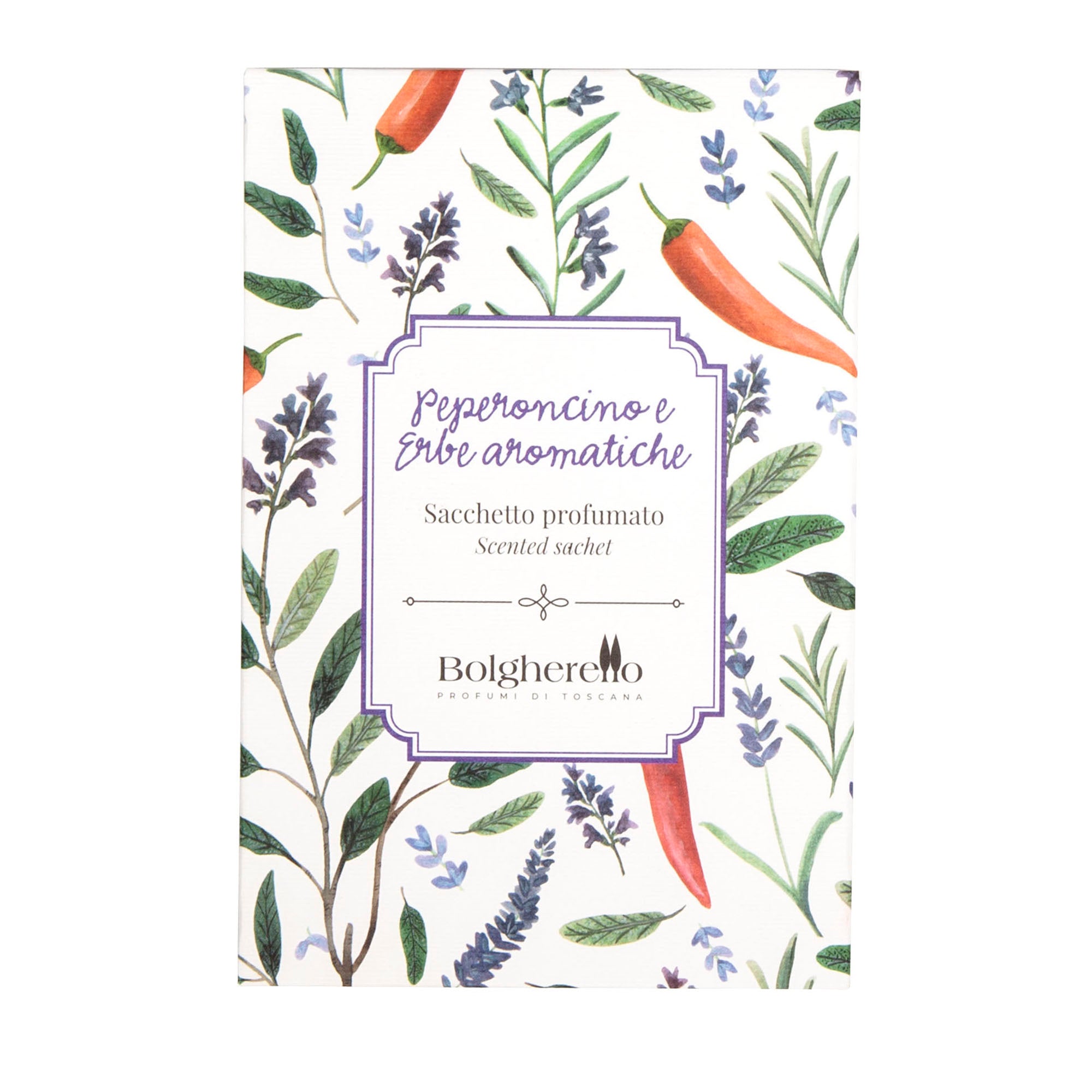 Chili pepper and aromatic herbs scented sachet